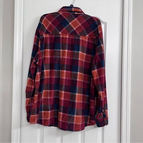 NWT Freedom Foundry mens plaid flannel button up shirt orange XXL - Picture 4 of 4